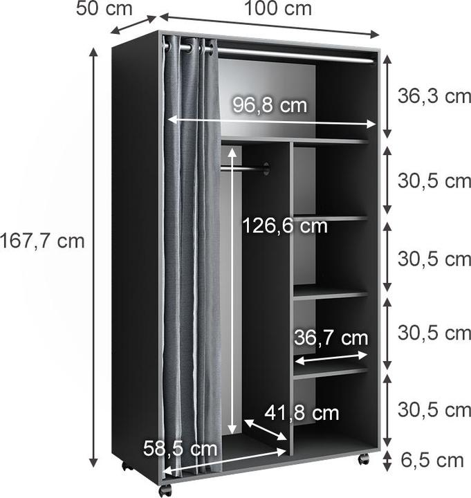 Produktbild Vicco Doros (100 x 50 x 168 cm)