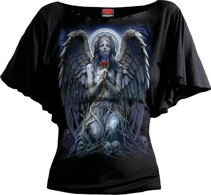 Immagine prodotto Spiral Grieving Angel Maglietta Scollo a barchetta Ali di Pipistrello Donna (4XL)