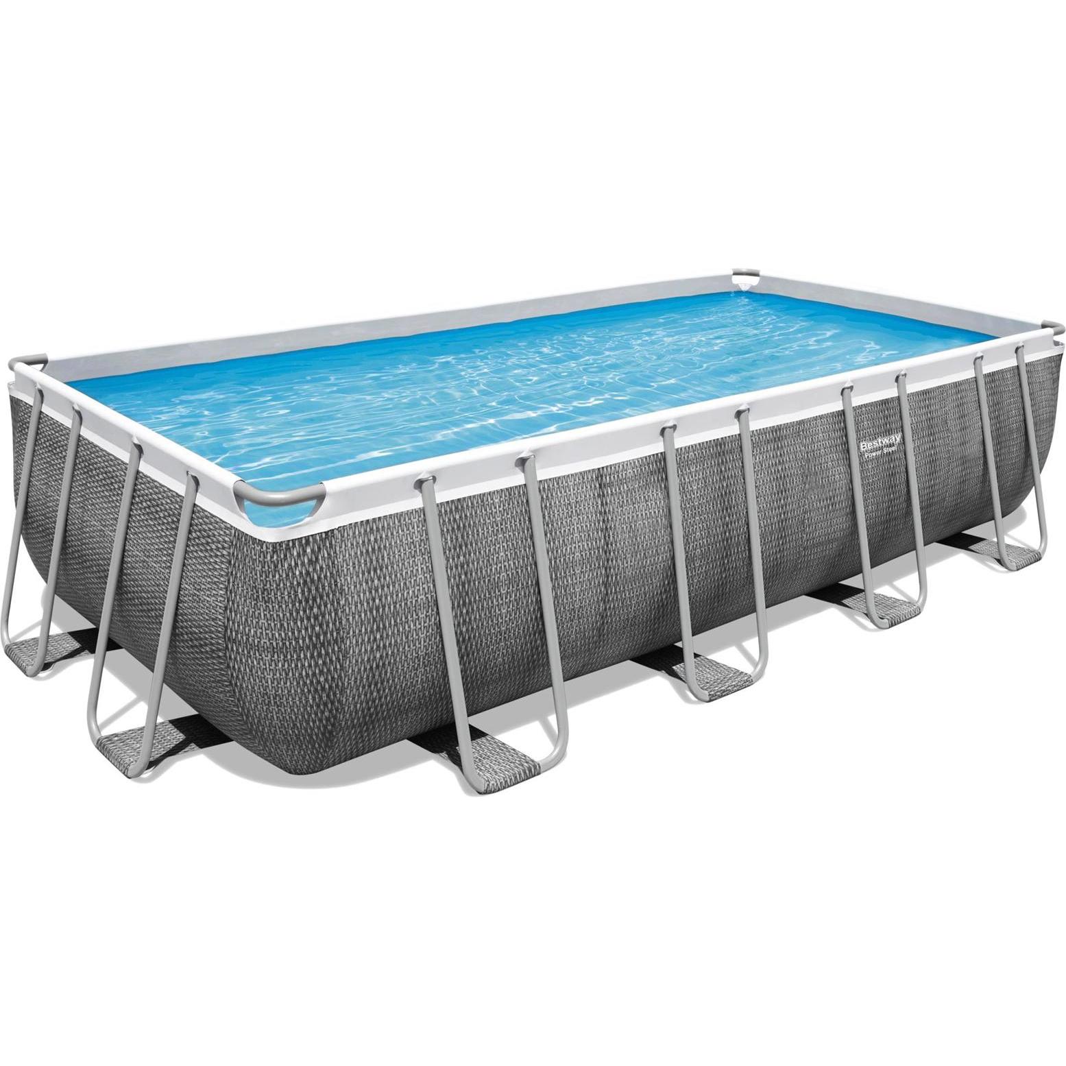 Bestway, Piscina, Zwembad - Acciaio elettrico - 488 x 224 x 122 cm - Rotan - met Filterpomp 5.7 m3 (488 x 244 x 122 cm)