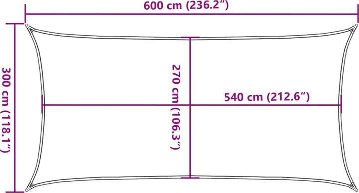 Actual product image VidaXL Sonnensegel (3 x 6 m)