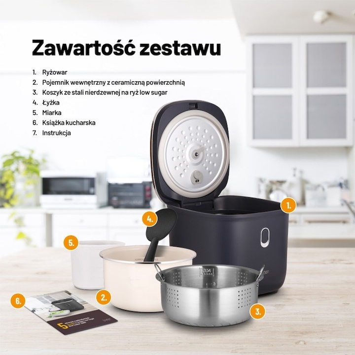 Actual product image Lauben Ryżowar Low Sugar Rice Cooker 3000AT