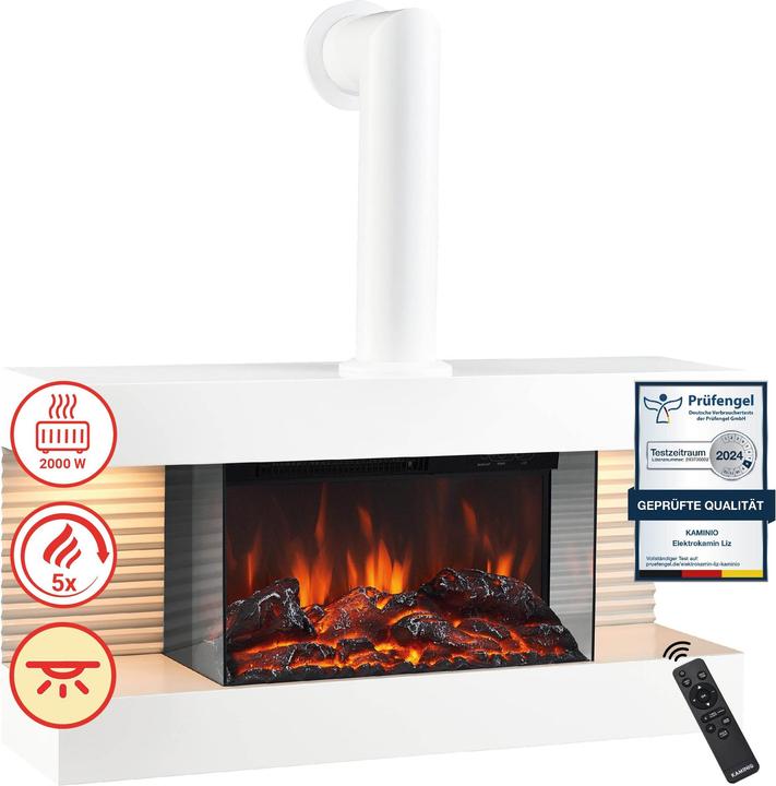 Actual product image Kaminio LIZ electric fireplace with stovepipe