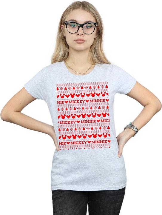 Produktbild Disney Mickey And Minnie Christmas Fair Isle TShirt (L)