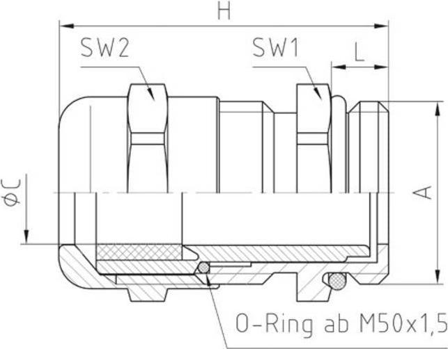 Actual product image Jacob Cable gland EMC