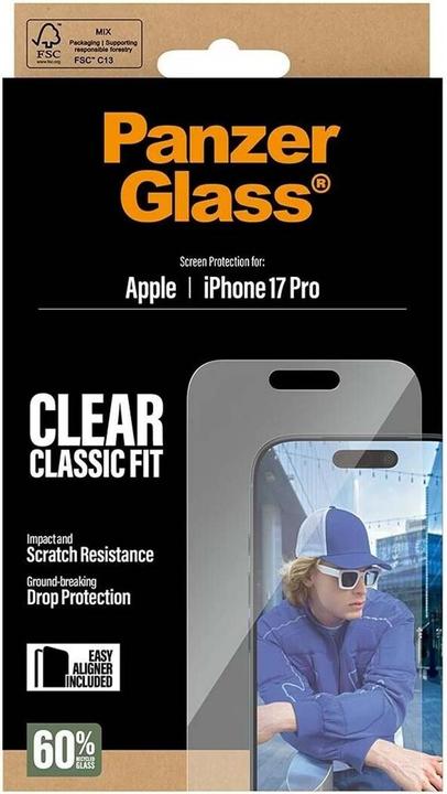 Actual product image PanzerGlass Classic Fit (1 Piece, Apple iPhone 17 Pro)