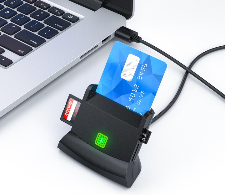Actual product image CSL USB memory card reader, chip card reader, smart card reader, card reader, SIM cards, SD, micro SD (USB)