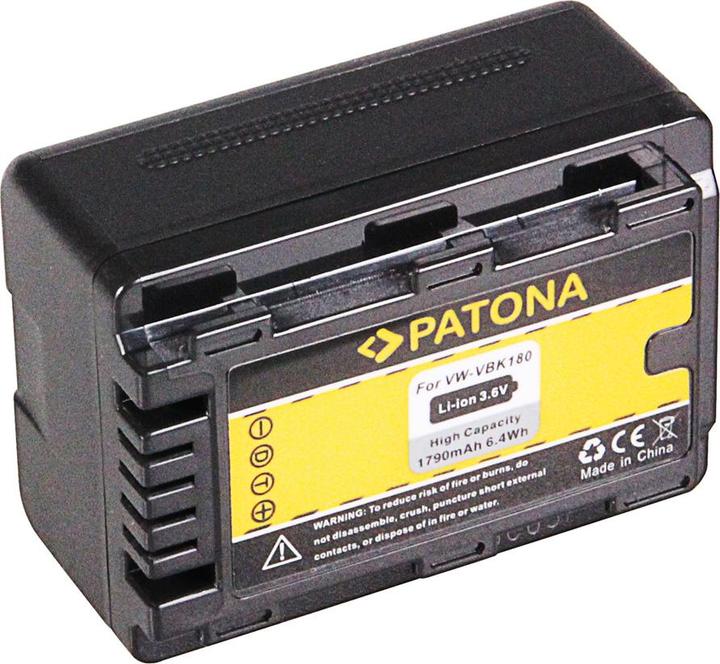 Actual product image Patona Battery f. Panasonic VW-VBK180 VBK180-K VBK180 + REMAINING DISPLAY (Camera battery)