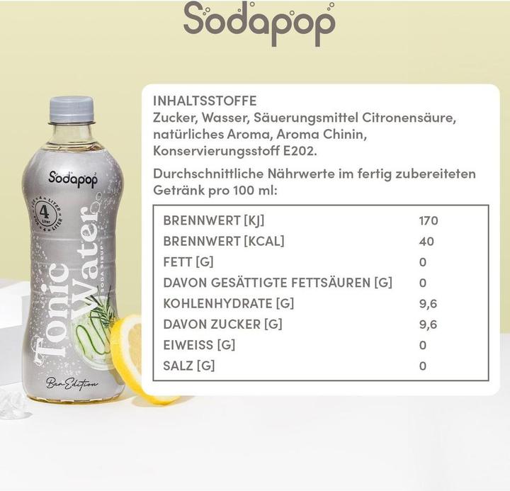 Immagine prodotto Sodapop Sciroppo per bevande Sciroppo per bar acqua tonica