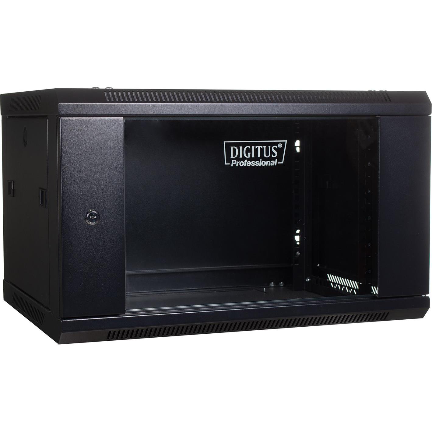 Digitus DN-WU19 04U/450/B Wall Mount (4 HE, 19 Zoll Rack), Serverschrank, Schwarz