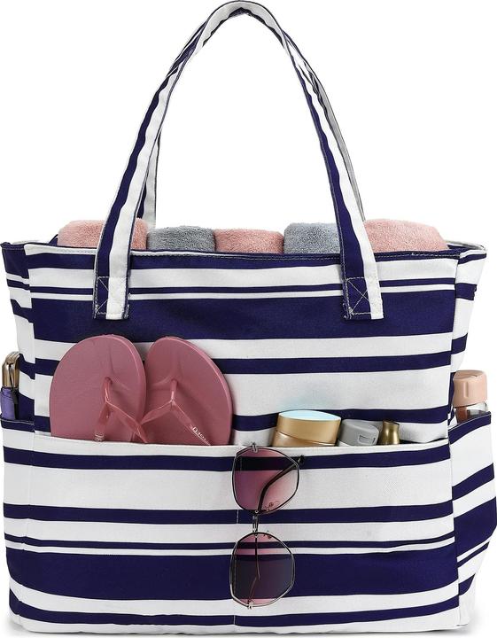 Only-Bags.Store Grosse Strandtasche mit Reissverschluss Wasserdichte Umhängetasche Tragetasche Shopper