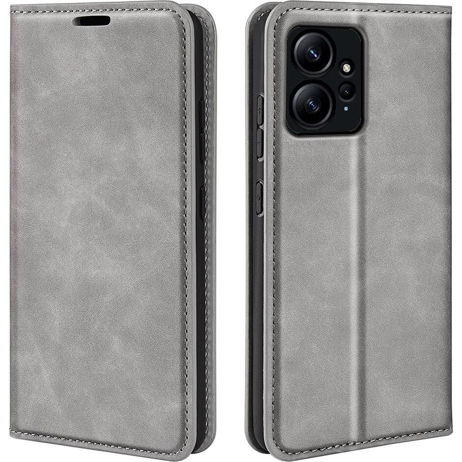 Cover-Discount Xiaomi Redmi Note 12 4G - Stand Flip Case Hülle grau (Xiaomi Redmi Note 12), Smartphone Hülle, Grau