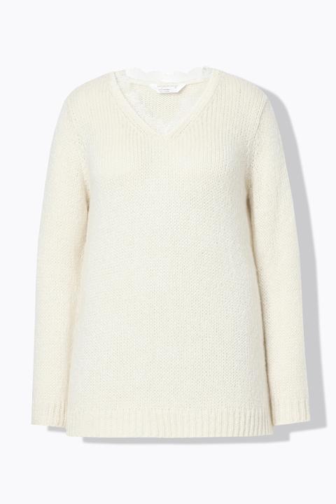 Produktbild Miamoda Pullover, Classic Fit, Grobstrick, Ausschnitt mit Spitze (54)