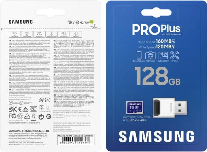 Produktbild Samsung SD MicroSD Card SDXC PRO Plus Reader (128 GB, microSDXC, U3, UHS-I)