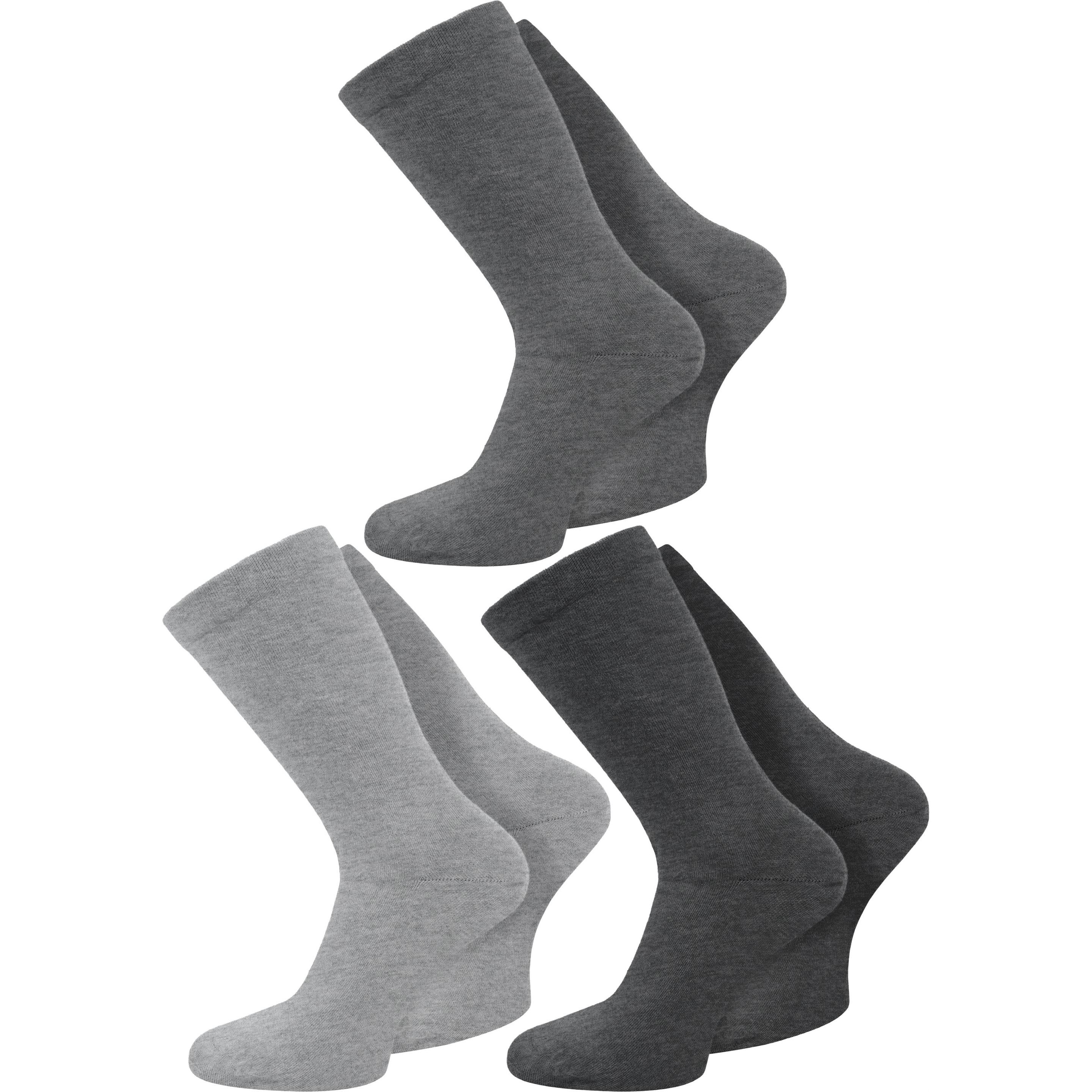 Thumbnail - Normani, Herren, Socken, 3 Paar Gesundheitssocken mit Komfortbund, Grau, (3er Pack, 43 - 46)