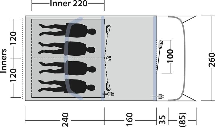 Produktbild Outwell - Monterey 4 Air - Blue - 4-person (Tunnelzelt, 19.70 kg, 4 Personen)