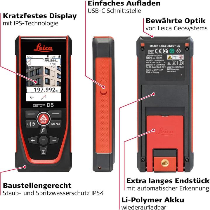 Actual product image Leica Geosystems Disto D5 (200 m, 635 nm, Laser range finder)