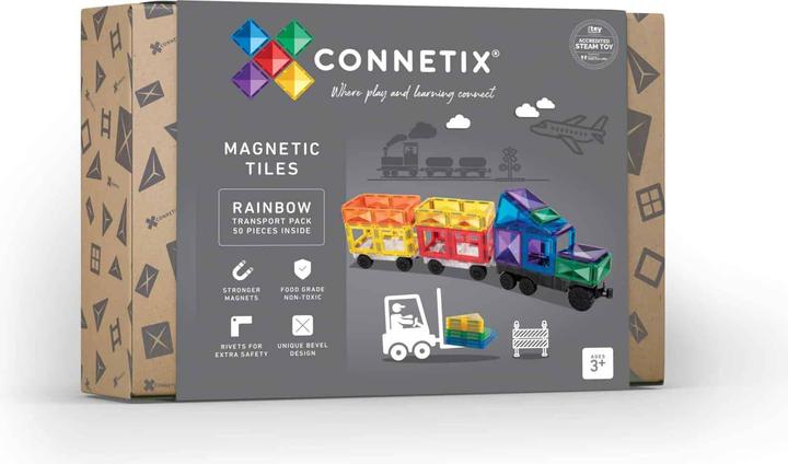 Connetix CON-UE-50T - Pack de transport arc-en-ciel 50 pièces