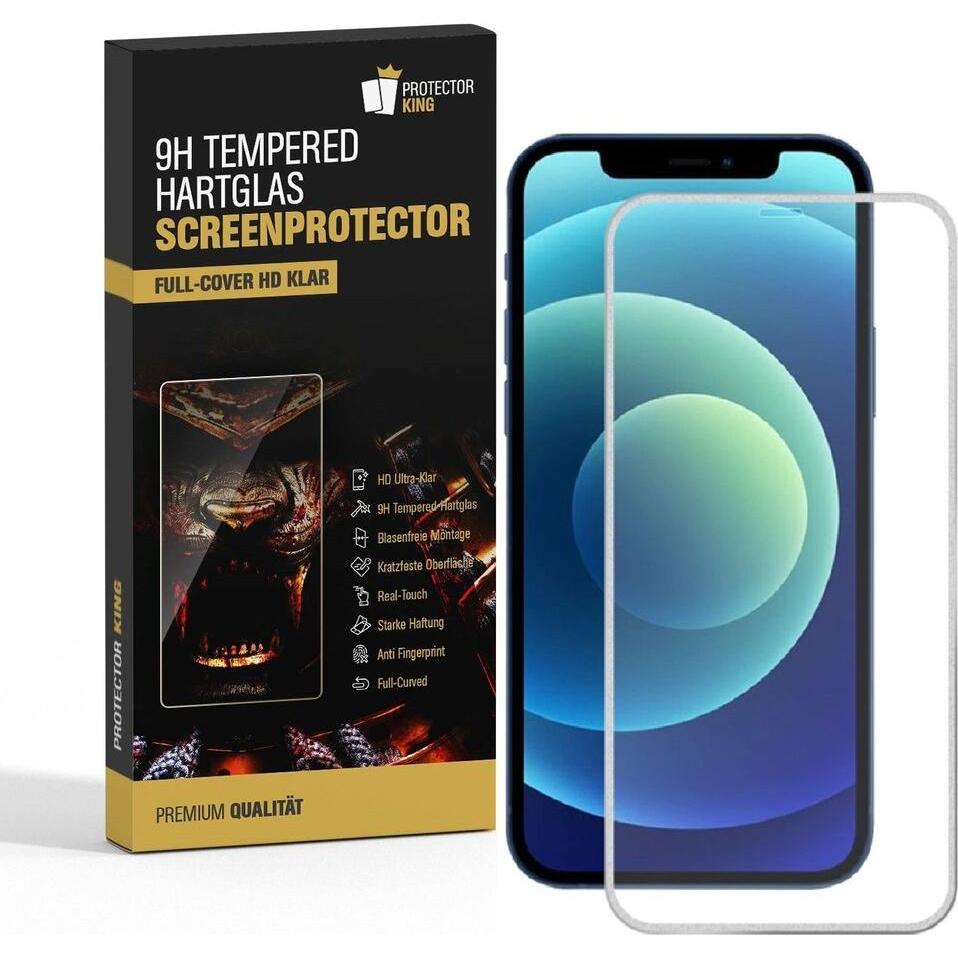 Protectorking 3x echtes Tempered 9H Panzerhartglas 3D KLAR (3 Stück, Apple iPhone 12 Pro Max), Smartphone Schutzfolie, T...