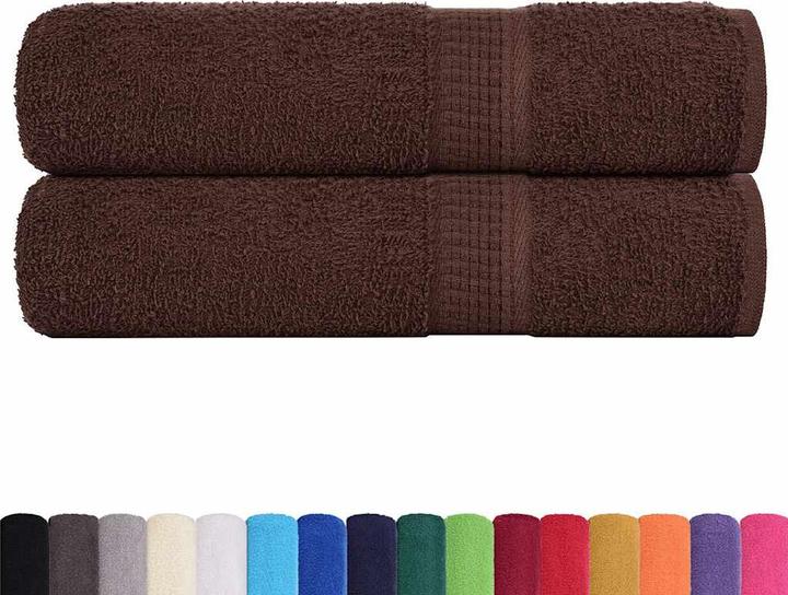 Actual product image vidaXL Towels 2 pcs. Brown 50x100 cm 360 g/m² 100% cotton Bath towel (50 x 100 cm)