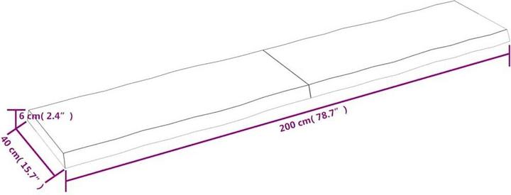 Image du produit vidaXL Tischplatte (200 x 40 cm)