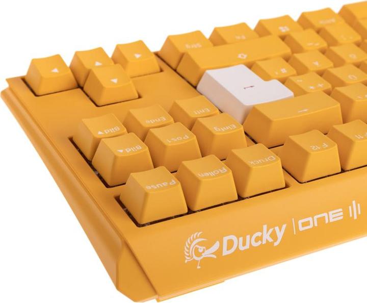 Actual product image Ducky One 3 Yellow TKL gaming keyboard, RGB LED - MX-Clear (Germany, Cable)