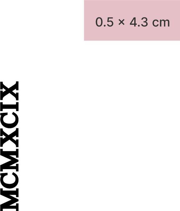 minink Temporäres Tattoo – Römische Zahl MCMXCIX (1999)