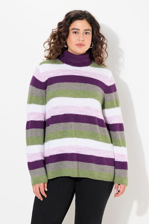 Actual product image Ulla Popken Striped Long Sleeve Turtleneck Sweater (46, 48)