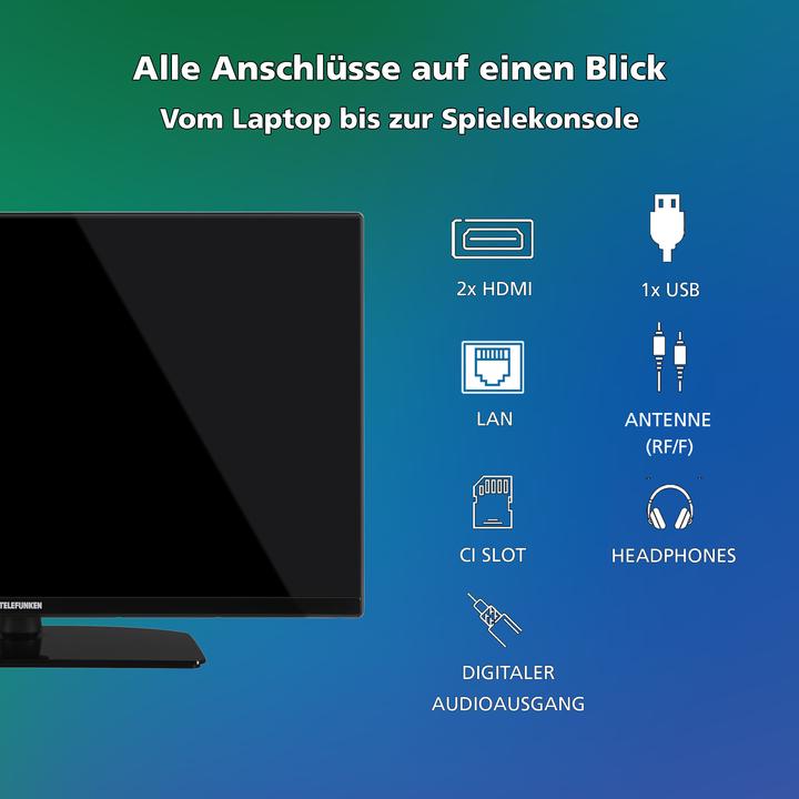 Actual product image Telefunken Fernseher 32 Zoll Smart TV VIDAA XF32VP750M Full HD Fernseher HDR TV mit Triple-Tuner (32", LED, Full HD, 2025)
