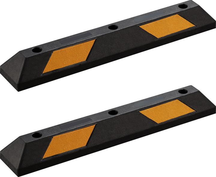 Wiltec Radstopper 90x15x10cm 2x Einparkhilfe Gummi Anfahrschutz Parkhilfe Garage