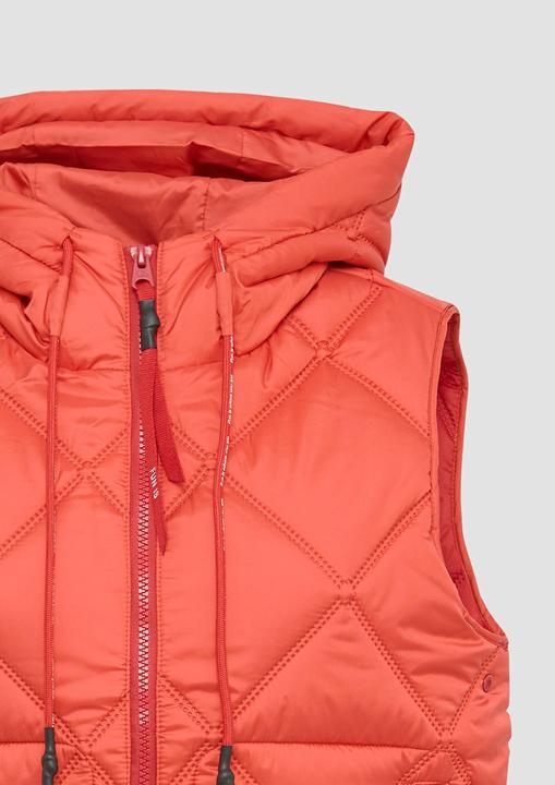 Actual product image S.Oliver Outdoor-Weste Lange Weste mit Prägemuster und Kapuze (XL)