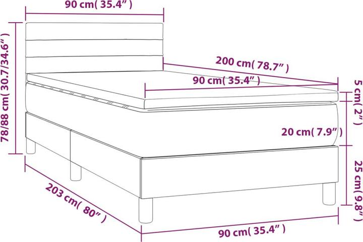 Produktbild vidaXL Boxspringbett (90 x 200 cm)
