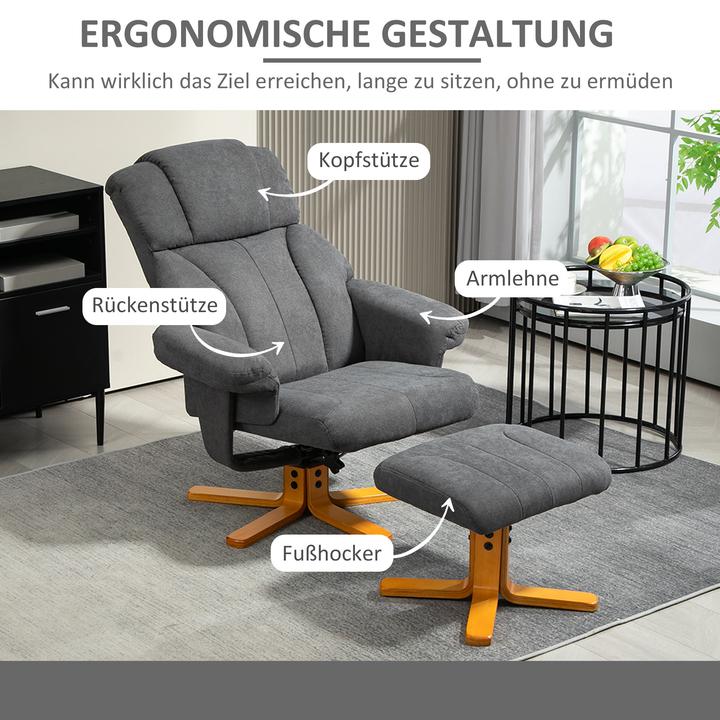 Produktbild Homcom Relaxsessel Polyester,Schaumstoff Dunkelgrau