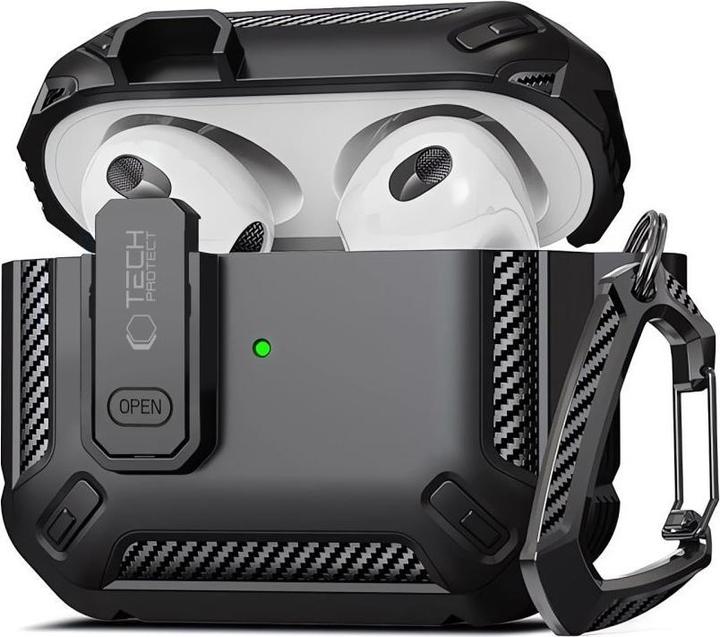 Actual product image Tech-Protect X-Carbo Apple Airpods Pro 1 / 2 Black (Headphone bag)