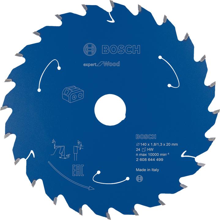 Actual product image Bosch Professional Zubehör Cordless circular saw blade Expert for Wood, 140 x 1.8/1.3 x 20, 24 teeth