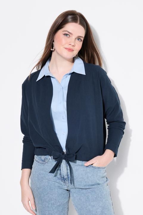 Actual product image Ulla Popken Bolero-Jacke, Stehkragen, Fledermaus-Langarm, Saumband (56)