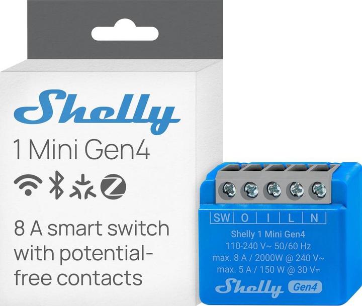 Image du produit Shelly 1 Mini Gen4 (Actionneur de commutation)