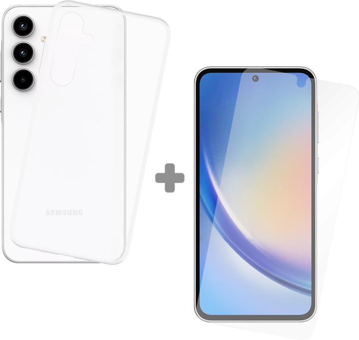 Produktbild Cazy Silikon Hülle Kompatibel mit Samsung Galaxy A35 - Soft TPU Schutz Transparant + Display Schutz - (Samsung Galaxy A35)