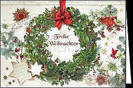 Image du produit Edition Gollong Doppelkarte. Auguri. Frohe Weihnachten (Kranz)