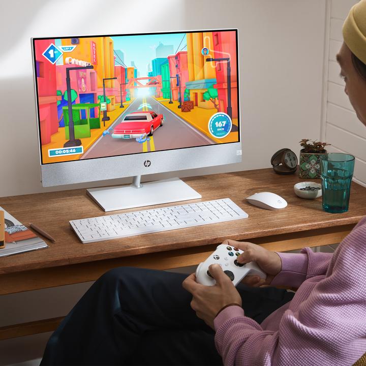 Produktbild HP Pavilion 27-ca1008ng All-in-One-PC 68,6 cm (27 Zoll) (Intel® Core™ i7-12700T, 16GB RAM, 1TB SSD (1000 GB, 16 GB, Intel Core i7-12700T, GeForce RTX 3050)