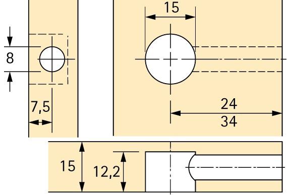Image du produit Hettich Ferrement d'assemblage 15/15 a (Raccord de connexion, 1 pcs)