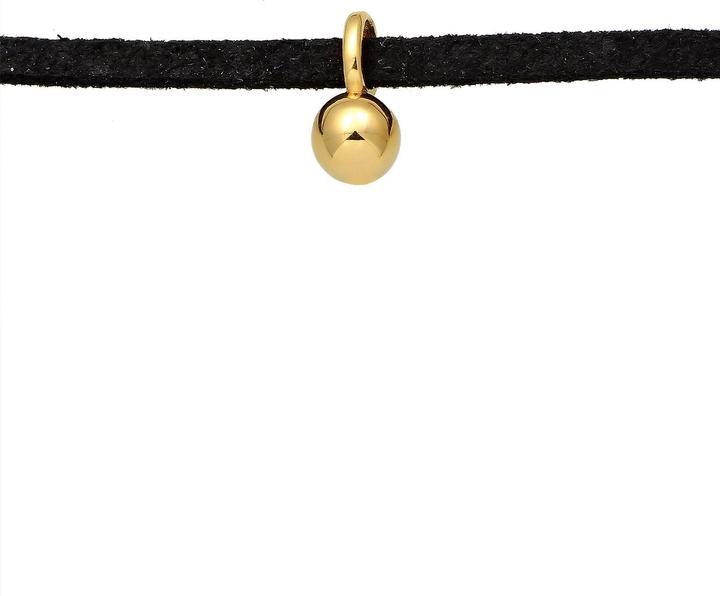 Produktbild Elli Halskette Choker Velour Kugel Geo Basic 925 Sterling Silber (Kunstleder, 925er Sterling Silber, Keine Stein, 32 cm)