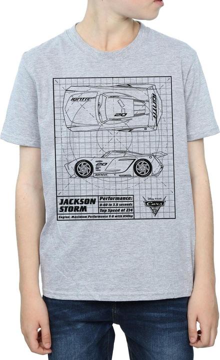 Immagine prodotto Disney Cars Jackson Storm Blueprint Maglietta Ragazzi (140, 146)