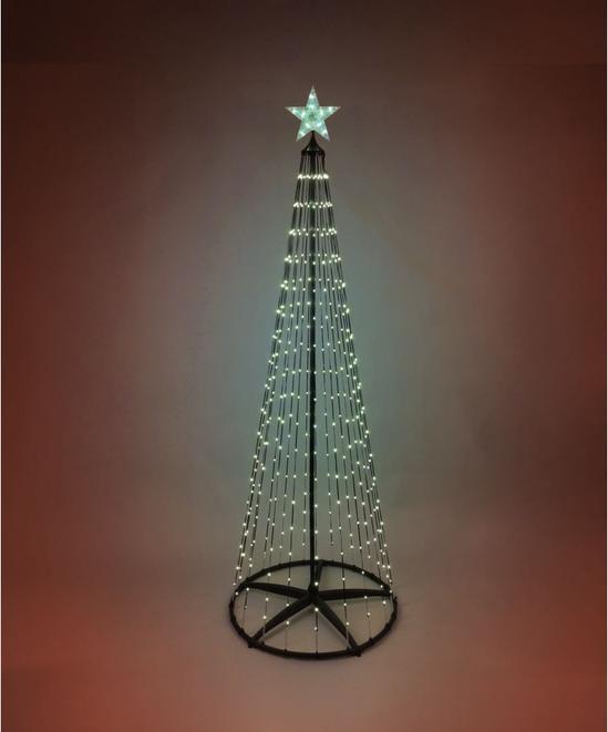 Produktbild H & S Collection LED-Weihnachtsbaum Kegelform, mehrfarbig 370 LEDs. 210 cm