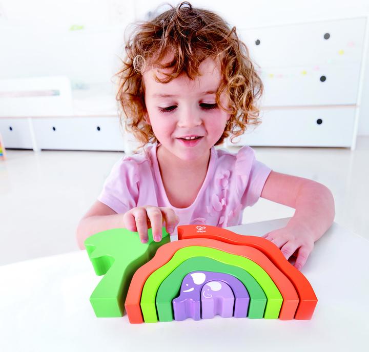 Actual product image Hape Stacking Blocks Elephant Safari