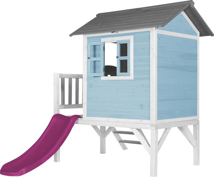Actual product image Axi Lodge XL Playhouse Caribbean Blue - Purple Slide