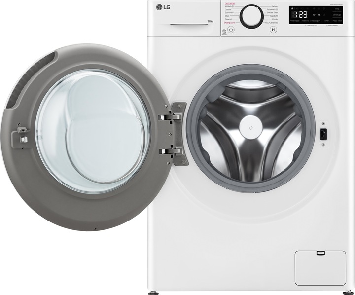Produktbild LG F4R5010TSWW Waschmaschine 10kg AI DD, Klasse A-10%, 1400 U/min, TurboWash, Dampf (10 kg, Links)