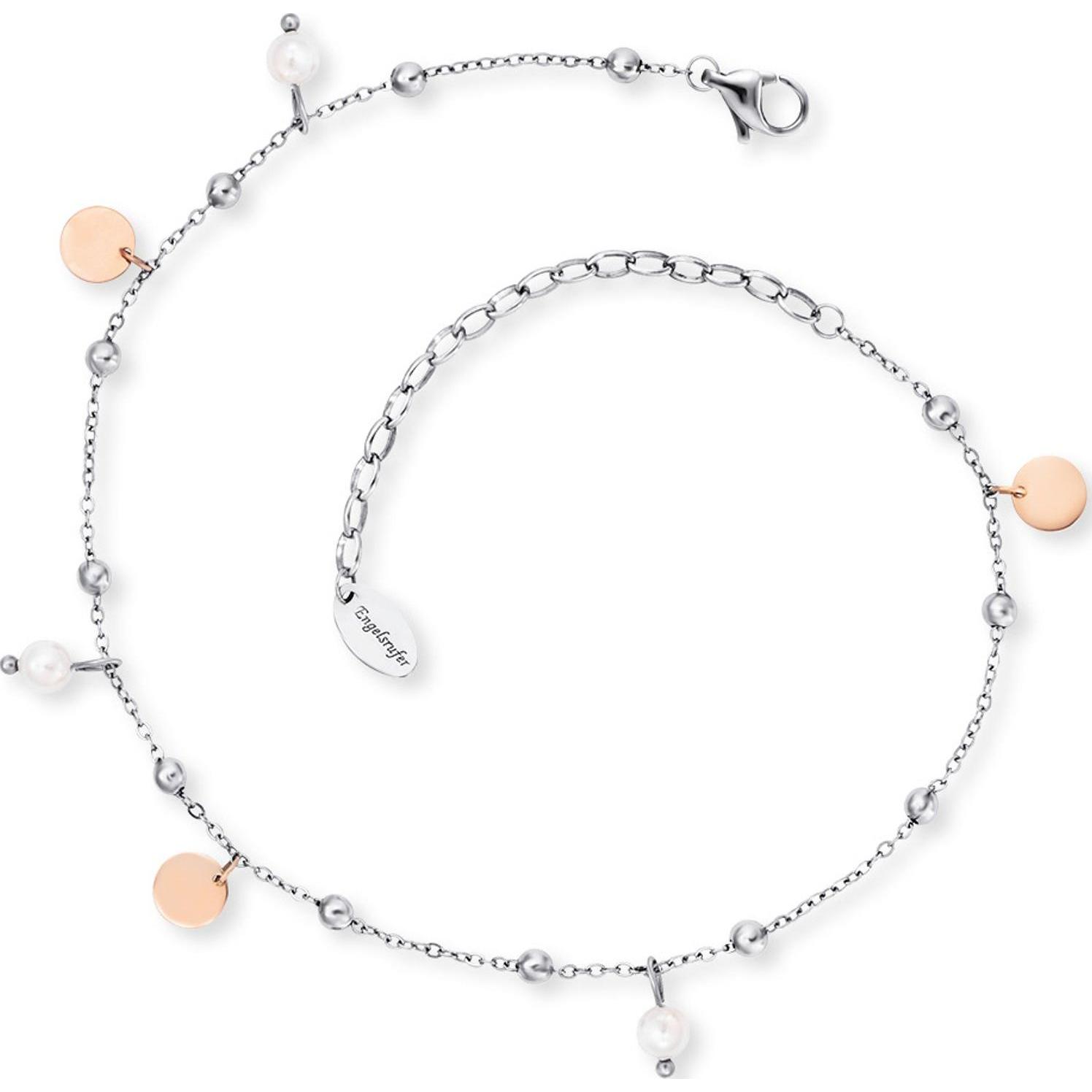 Engelsrufer, Fussschmuck, Fusskette Little Joy Bicolor, (Edelstahl, Perle, 22 cm)