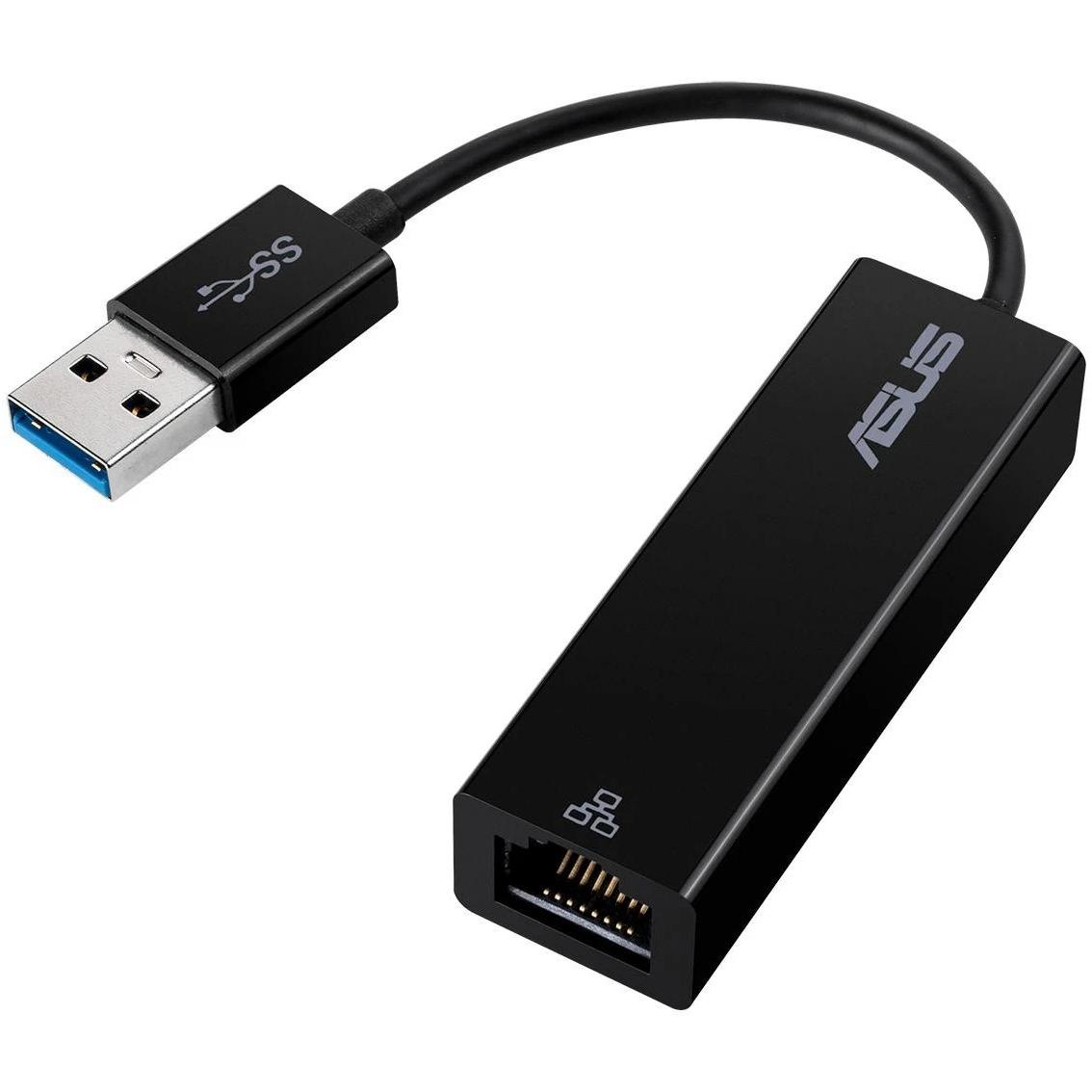 Thumbnail - ASUS OH102 U3 TO RJ45 DONGLE interface cards/adapter RJ-45 (USB, RJ45 (1x)), Netzwerkadapter, Schwarz