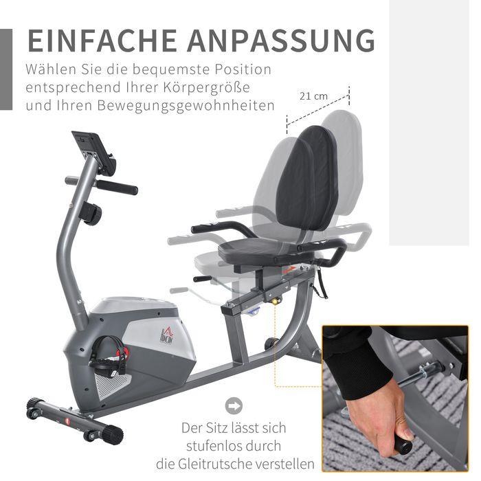 Produktbild Swisshandel24 Liegeergometer mit LCD-Anzeige 8 stufig einstellbarem Magnetwiderstand Nutzergewicht bis 110 kg Meta