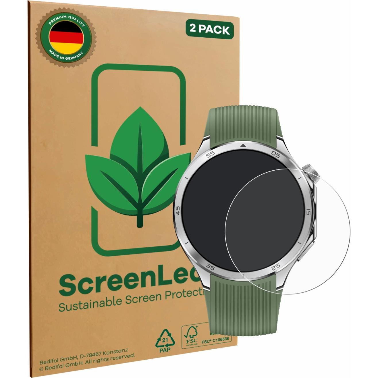 ScreenLeaf Schutzfolie nachhaltiger Displayschutz Display Schutz Folie Klar Transparent, Smartwatch Schutzfolie, Transpa...